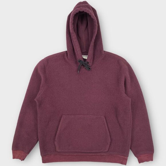 Outerknown Other - Outerknown Hoodie Mens Medium Sherpa Burgundy Maroon Pullover Sweatshirt Fleece